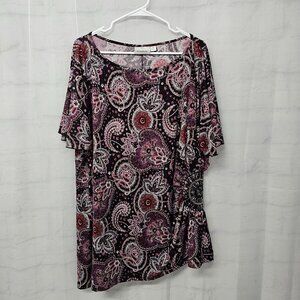 Vintage Avenue Blouse Purple Black Grunge Goth Whimsigoth Casual 26/28